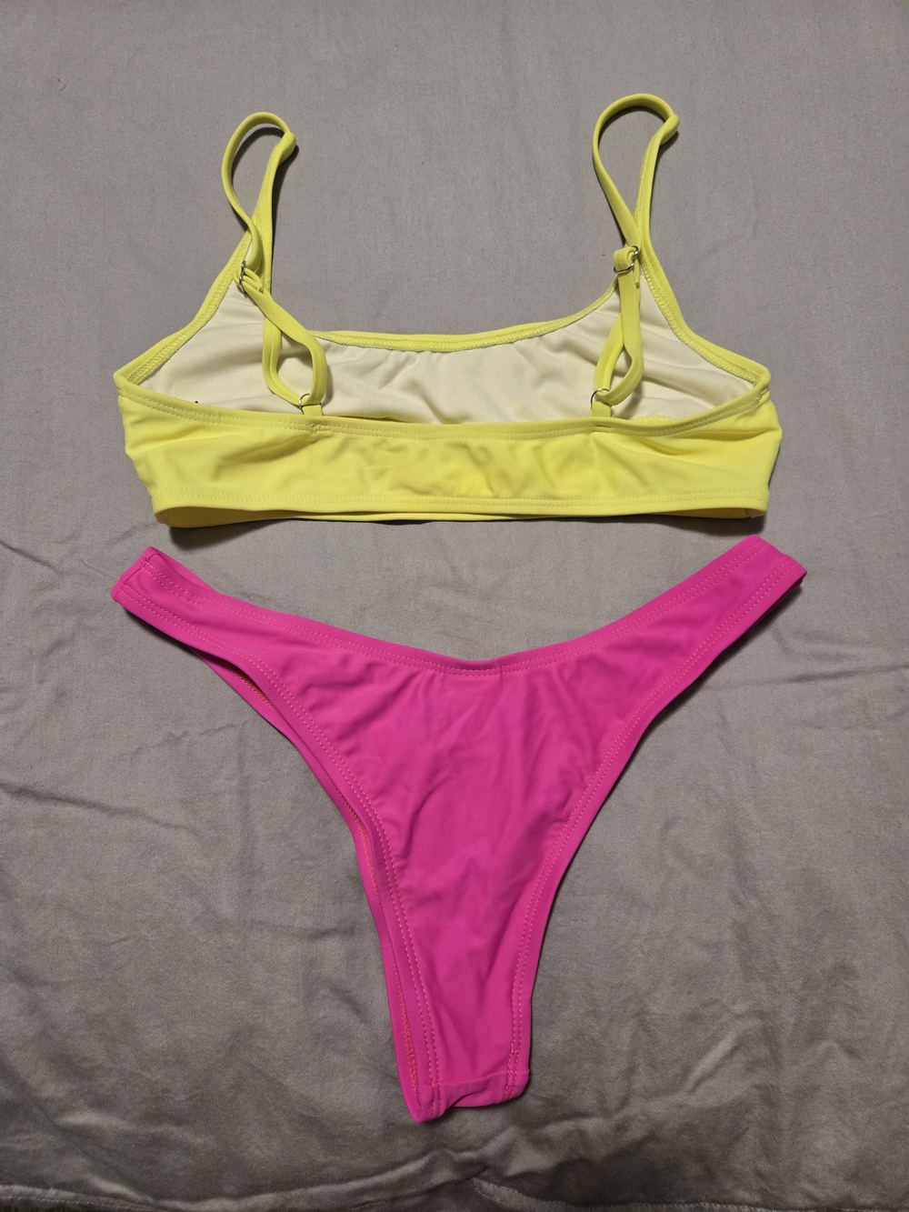 Fashion Nova Hot Neon Yellow & Pink Euphoria Bikini Set. S - Picture 4 of 11